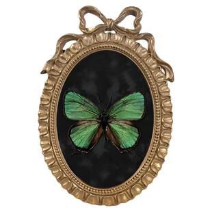 法式金色复古蝴蝶结相框浮雕画框椭圆形桌面摆件背景墙装饰画挂画