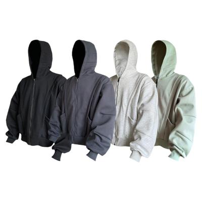 开衫秋冬重磅硬挺boxy卫衣