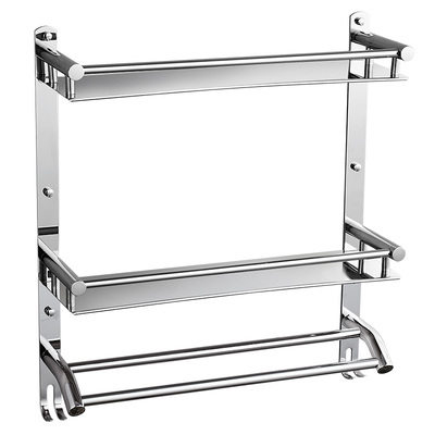 卡贝卫生间置物架壁挂毛巾架免打孔不锈钢304洗手间厕所浴室收纳