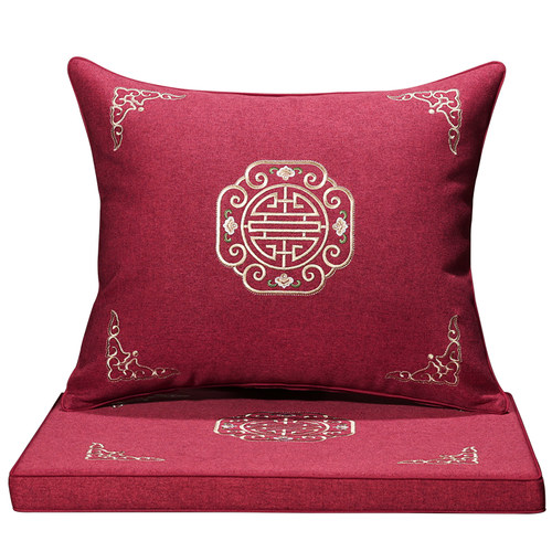 新中式座椅垫红木椅子坐垫实木沙发太师圈椅官帽茶椅乳胶防滑定制