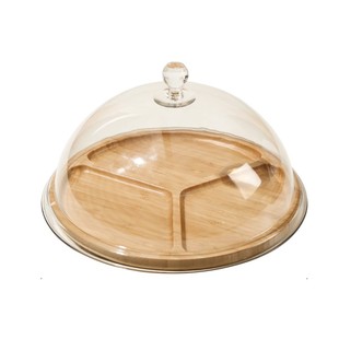 试吃展示盘带盖透明竹托盘多格分格拼盘蛋糕点心品尝盘零食试吃盒