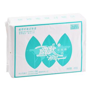 双灯蓝欣卫生纸精品450家用厕纸家庭实惠5包平板厕所方块老式草纸