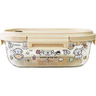 可微波炉加热高硼硅玻璃饭盒上班族带饭餐盒冰箱保鲜碗水果便当盒