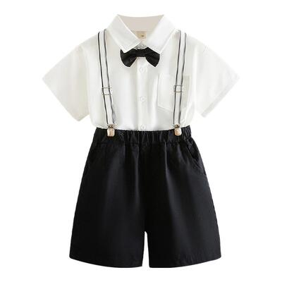 男童花童礼服演讲背带裤套装