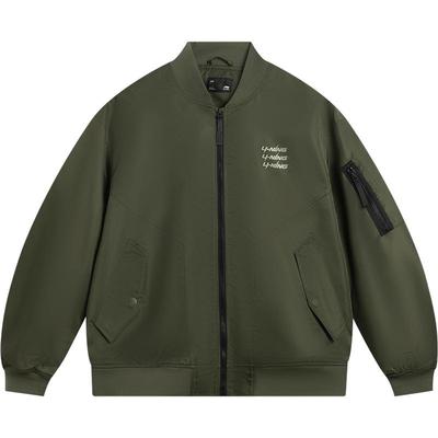 李宁宽松棒球领男休闲夹克运动服