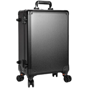 大容量妆百纳铝合金化妆师专业跟妆化妆箱带灯拉杆纹绣美甲工具箱