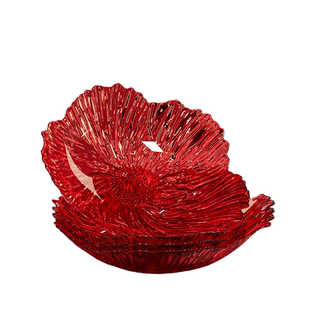 水果盘家用客厅茶几2025新款红色喜庆轻奢风干果零食糖果摆放盘子