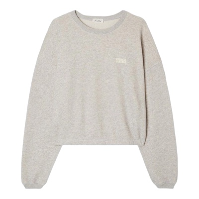 american vintage LOOKNOW26春季新品浅灰色圆领卫衣