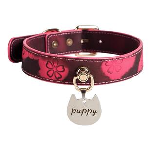 温感变色项圈樱花choker牵引绳女颈带项链puppy可刻字