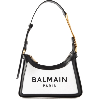 【折扣】BALMAIN女皮革边饰帆布单肩包