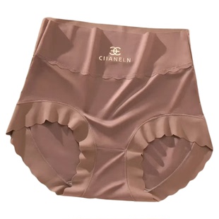轻奢大码收腹内裤女士性感丝绸缎面高腰提臀无痕舒适女生三角内裤