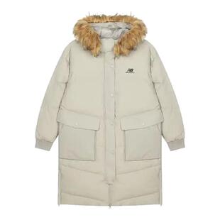 New Balance NB女款运动休闲中长连帽保暖羽绒服AWJ14354-ARF