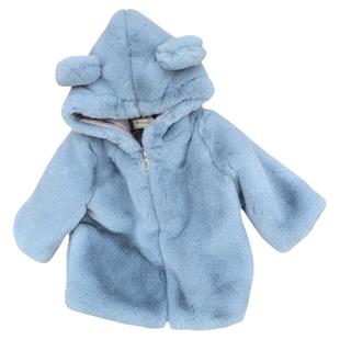 男童冬装宝宝加厚棉衣儿童仿皮草外套女孩兔绒上衣中长款宽松棉袄