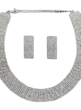 新品欧美项链多层水钻颈链