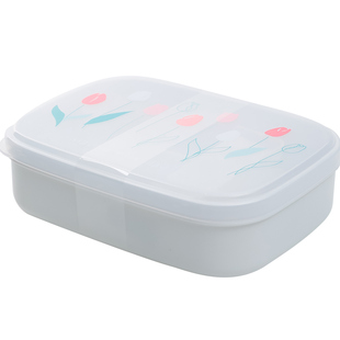 日本进口分隔便当盒耐高温密封保鲜防串味轻食带饭盒分装水果盒