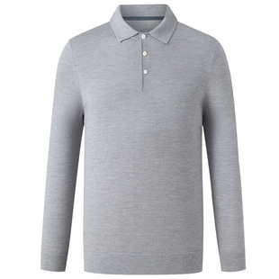 拇指白小衫高端纯羊毛polo衫男秋冬季商务休闲保暖上衣翻领T恤衫