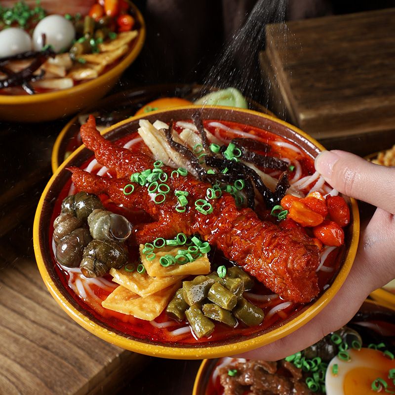 仿真螺蛳粉面条米粉辣椒模型批发假碗食物蔬菜品商用摆件拍摄道具