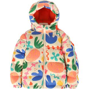 色彩新国标90白鸭绒儿童羽绒服加厚女童男童面包服外套中大童秋冬