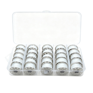 小型缝纫机底线芯家用白色缝纫线小卷金属铁梭芯通用型涤纶缝补线