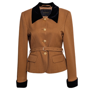 罗衣高级职业丝绒套装女2025冬季新款复古外套半身裙两件套11573