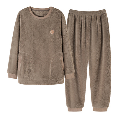 浪莎珊瑚绒男睡衣冬季加绒加厚