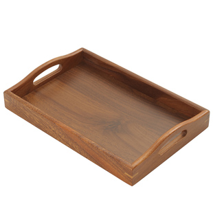 黑胡桃木托盘日式实木长方形茶盘家用木质点心盘客厅高档咖啡托盘