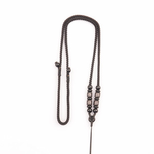 翡翠平安扣项链挂坠绳子玉佩玉佛吊坠挂绳男女高档玛瑙挂件绳粗款