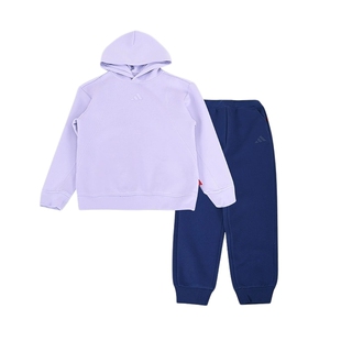 Adidas阿迪达斯新款童装女大童夹克套装休闲连帽卫衣运动裤JN4386