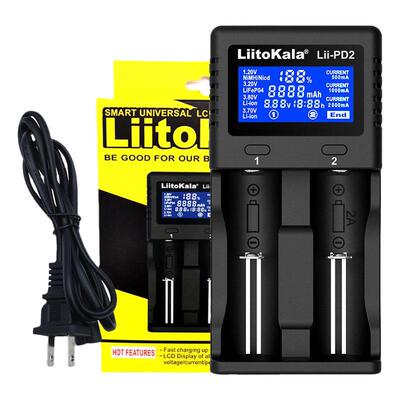 liitokala PD2 锂电池充电器18650容量测试仪5号7号21700双曹液晶