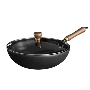 铁锅不粘锅有钛无涂层炒锅家用炒菜锅免开锅电磁炉燃气专用铸铁锅