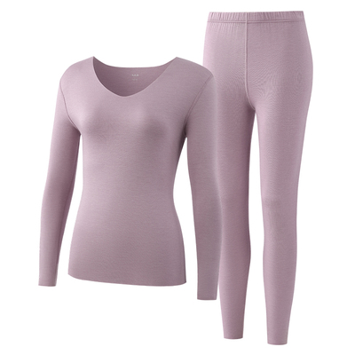 ab内衣女士保暖套装无痕V领弹力保暖秋衣秋裤R822