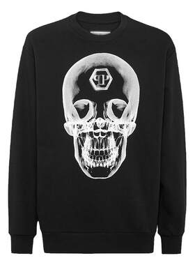 PHILIPP PLEIN 男士骷髅印花圆领长袖卫衣