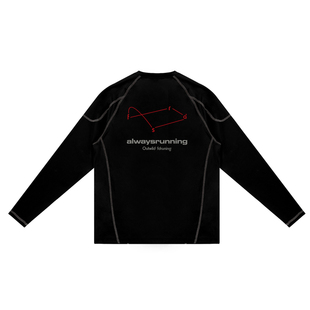 FDR官方店 运动速干后背字母线条排版哈苏线长袖T恤男女春季上衣