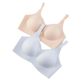 【显瘦2件装】W软支撑大码内衣女防下垂薄杯大胸显小无钢圈文胸