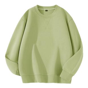 班尼路抹茶绿色卫衣男休闲长袖重磅倒三角圆领情侣装休闲打底衫LF