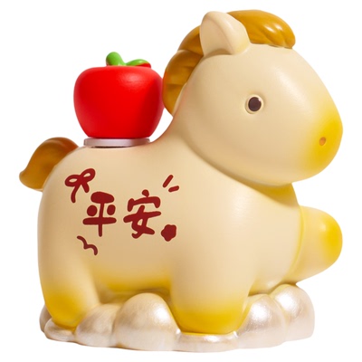 「马上平安」马年富贵生肖马上好运平安新年汽车桌面装饰解压摆件