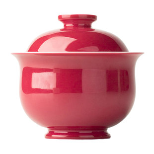 三勤堂胭脂红两才盖碗景德镇陶瓷功夫茶具个人专用高档送礼泡茶碗