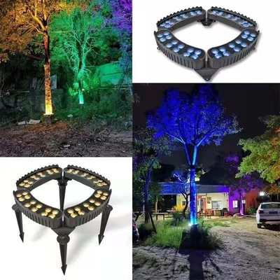 网红树灯LED环形七彩射灯防水景观树灯灯树户外射照树抱灯抱柱