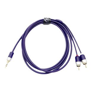 进口二手古河ADLID35R单晶铜银3.5转2RCA双莲花一分二信号音频线