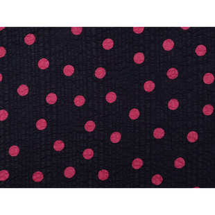 日本进口小纹工房80支纯棉布料玫红点点印染透气亲肤盐缩连衣裙布
