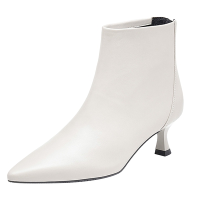 思加图雨后巴黎奶油鞋短靴时装靴