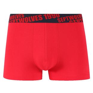 七匹狼男士内裤2026本命年马年红色纯棉平角裤结婚男款四角裤透气