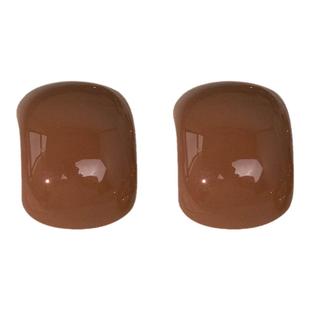 复古美拉德耳环滴釉豆豆耳钉女轻奢气质高级感简约显白耳夹无耳洞