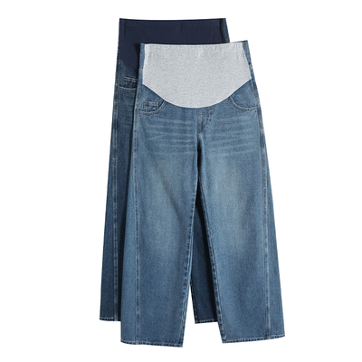 孕之优品弯刀廓形牛仔裤百搭显瘦