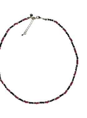 樱桃黑巧尖晶石串珠项链锁骨颈链
