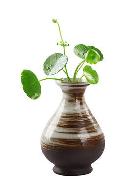 粗陶小花瓶复古茶桌边中式小摆件