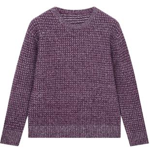 ERDOS 男装针织衫秋冬灰雾紫厚款圆领长袖毛衣商务休闲