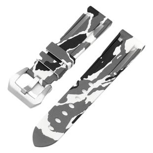 适配沛纳海表带26mm硅胶Panerai PAM389/441迷彩橡胶表带22 24 20