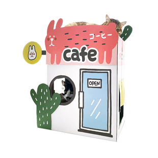 元気喵丨MISSPET仙人掌咖啡屋粉嫩双层大空间猫咪磨爪猫窝猫抓板