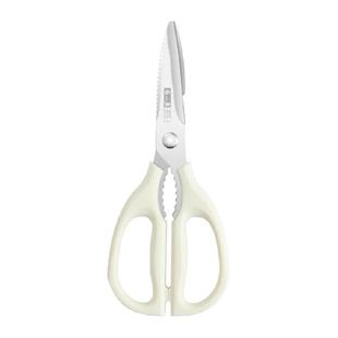 张小泉多功能厨房剪家用流线几何岚影厨房剪白色不锈钢剪肉菜剪刀